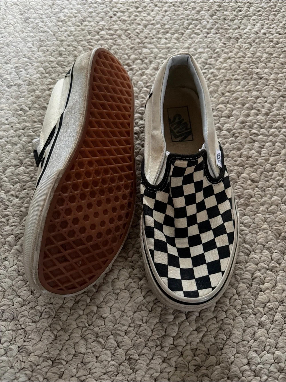 Vans Kids Checkerboard Slip-On Sneakers - Black & White